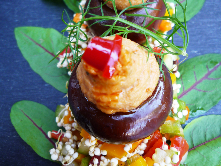 Marinierte Champignons auf Quinoa-Salat - Immanuel Herzzentrum Brandenburg in Bernau bei Berlin - Herz-Vorsorge - Gesunde Ernährung